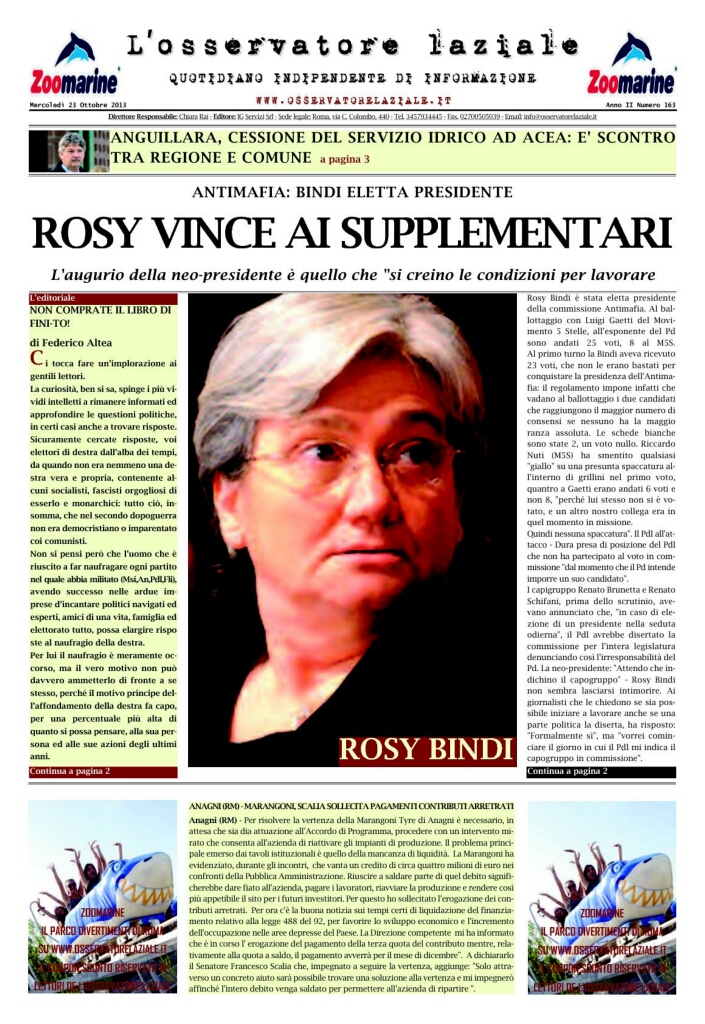 L'osservatore d'Italia edizione del 23 Ottobre 2013